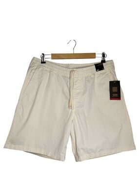 Vans Cotton Blend Elastic Drawstring Waist Relaxed Fit Casual Off White Shorts L